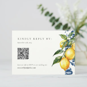 Citrus limón Positano Boda italiano Código QR RSVP