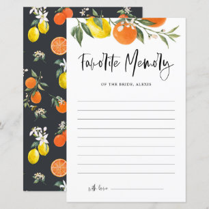 Citrus Memoria favorita botánica de la tarjeta de