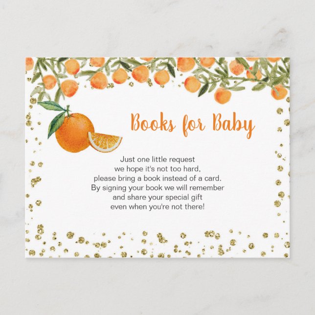 Citrus Naranja Baby Books insertar tarjeta (Anverso)