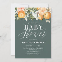 Citrus, naranja + ducha de bebé con flores