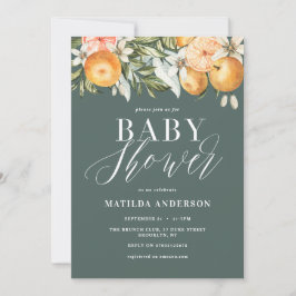 Citrus, naranja + ducha de bebé con flores