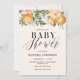 Citrus, naranja + ducha de bebé con flores