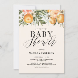 Citrus, naranja + fiesta de ducha de bebé con flor