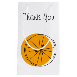 Citrus Naranja Gracias bolsa de regalo pequeña