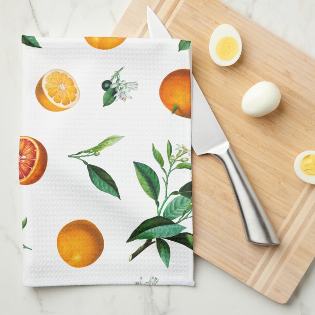 Citrus Naranja y deja toallas de cocina (Doblado Cuarto)