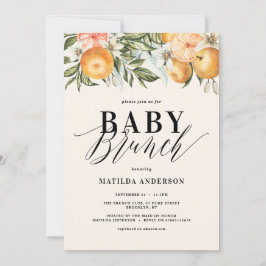 Citrus, naranja y fiesta de brunch de bebé con flo