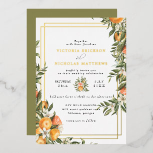 Citrus Orchard   Invitación a bodas botánicas Boho