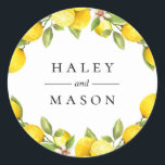 Citrus Orchard Pegatina personalizada<br><div class="desc">Ramas de limón color agua bonito,  pegatina personalizado. Diseñado para coincidir con nuestra colección Citrus Orchard.</div>