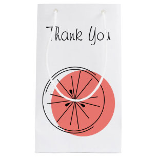 Citrus Pink Gracias bolsa de regalo pequeña