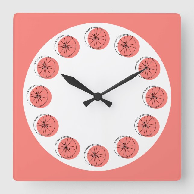 Citrus Pink Multi reloj cuadrado (Anverso)