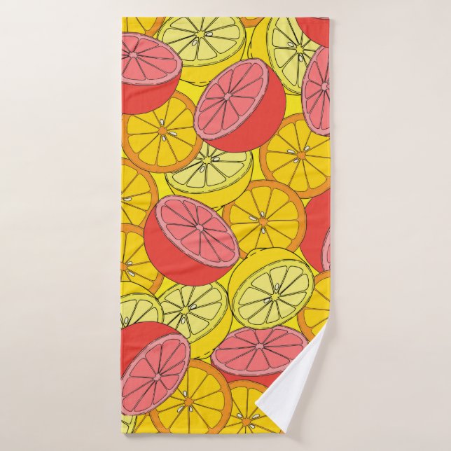 Citrus seamless pattern many oranges, lemons, grap (Toalla de baño)