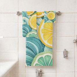 Citrus Spa Whimsical Watercolor Lemon & Lime