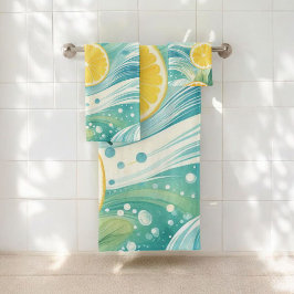 Citrus Spa Whimsical Watercolor Lemon & Lime Bath