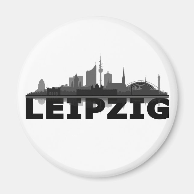 /City de Leipzig horizonte imán kühlschrankmagnet (Frente)