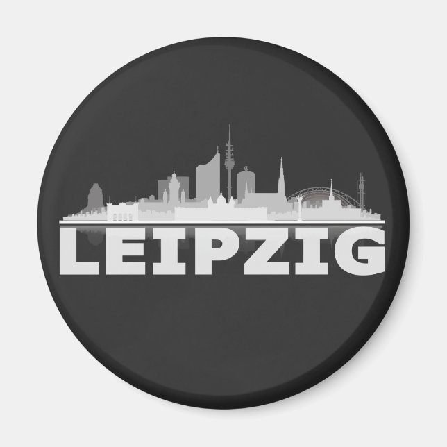 /City de Leipzig horizonte imán kühlschrankmagnet (Frente)