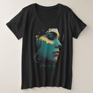 Cityscape Art Plus-Size Tee Camisa de estilo urb