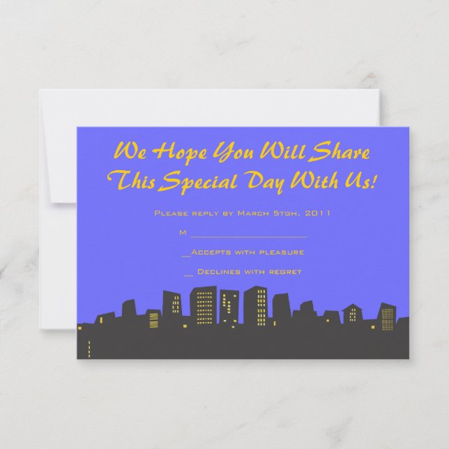 CITYSCAPE Bar Bat Mitzvah Invitación tarjeta de re (Anverso)