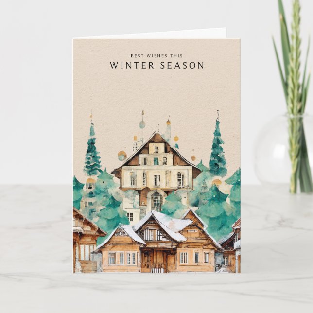 Cityscape en la tarjeta de Navidades Kraft (Anverso)