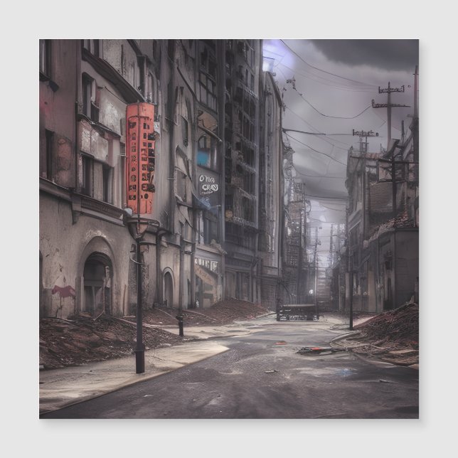 Ciudad abandonada | Mundo distópico postapocalípti (Anverso)