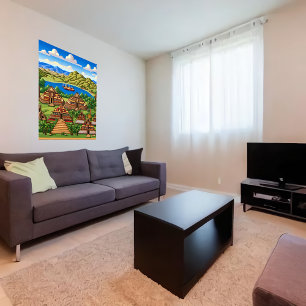 Ciudad azteca Poster de arte de IA