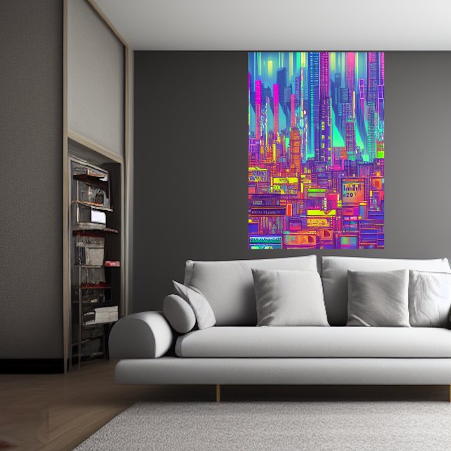 Ciudad colorida | Poster de arte de IA (Subido por el creador)