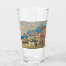 Ciudad costera de España (Paisaje español vintage)