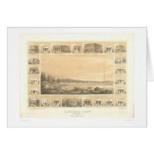 Ciudad creciente, mapa panorámico 1857 (0465A) de