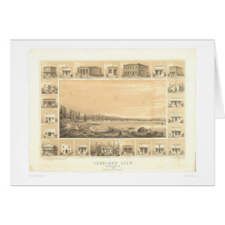 Ciudad creciente, mapa panorámico 1857 (0465A) del