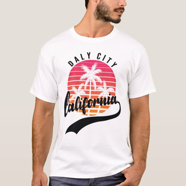 Ciudad Daly, camiseta de los hombres retro Sunset (Anverso)