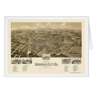Ciudad de Bedford, mapa panorámico del VA - 1891