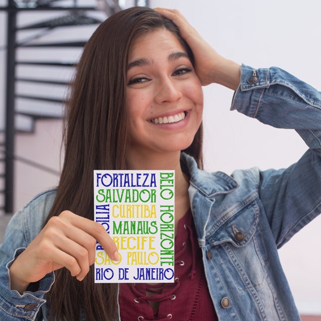 Ciudad de Brasil nombra tarjeta de invitación con  (Brazil Rio Sao Paulo Flag Postcard)