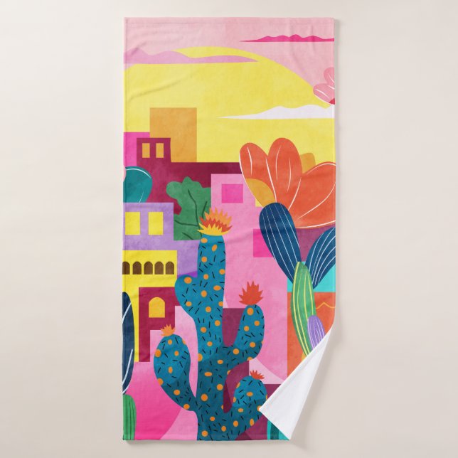 Ciudad de Cactus (Toalla de baño)