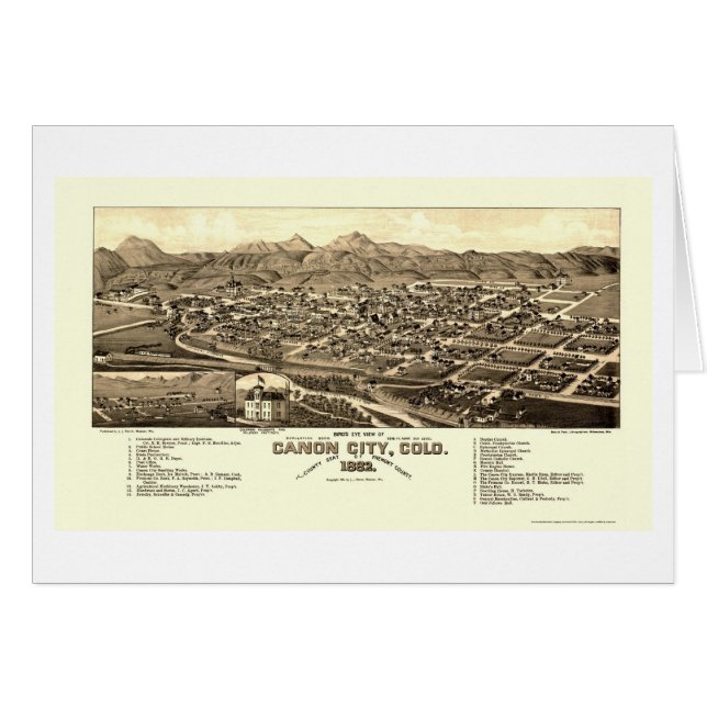 Ciudad de Canon, mapa panorámico del CO - 1882 (Anverso (Horizontal))