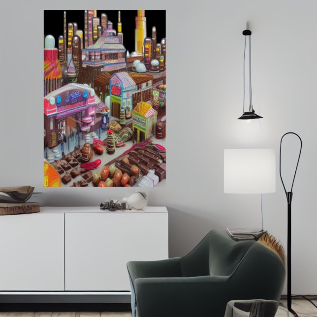 Ciudad de chocolate y dulces | Poster de arte de I (Subido por el creador)