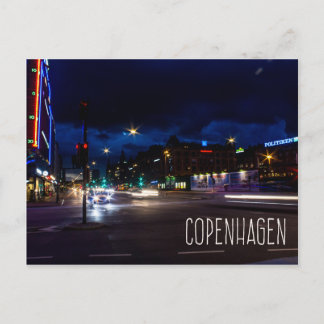 Ciudad de Copenhague, Dinamarca, postal nocturna
