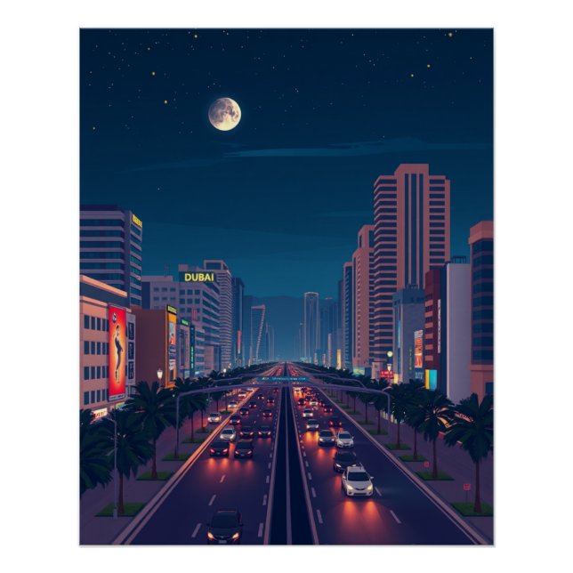 Ciudad de Dubai Poster de los Emiratos Árabes Unid (Anverso)