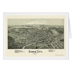 Ciudad de Evans, mapa panorámico del PA - 1900