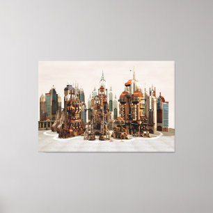 Ciudad de fantasía futurista Arte de horizonte de 
