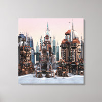 Ciudad de fantasía futurista Arte de horizonte urb