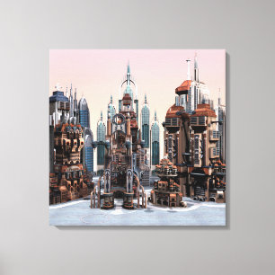 Ciudad de fantasía futurista Arte de horizonte urb