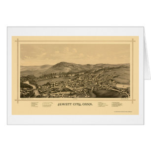 Ciudad de Jewett, mapa panorámico del CT - 1889