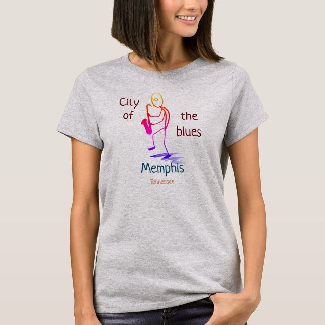 Ciudad de la camiseta Blues Memphis Tennessee (Anverso)
