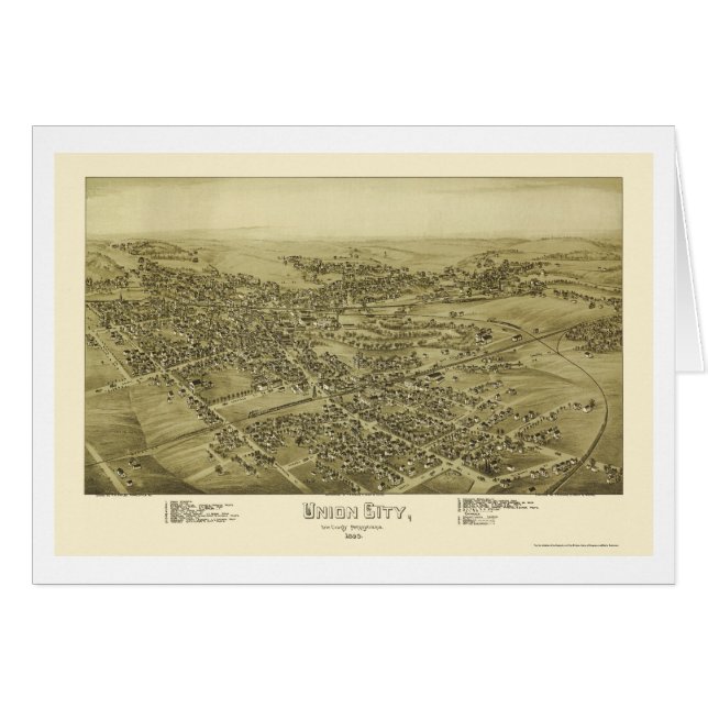 Ciudad de la unión, mapa panorámico del PA - 1895 (Anverso (Horizontal))