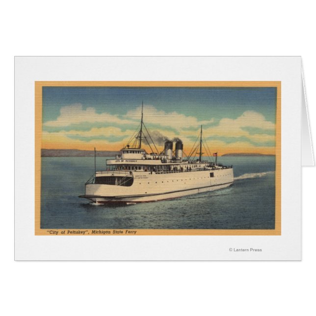 Ciudad de Mackinaw, MI - Vista de la ciudad de Pet (Anverso (Horizontal))