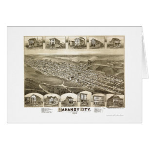 Ciudad de Mahanoy, mapa panorámico del PA - 1889