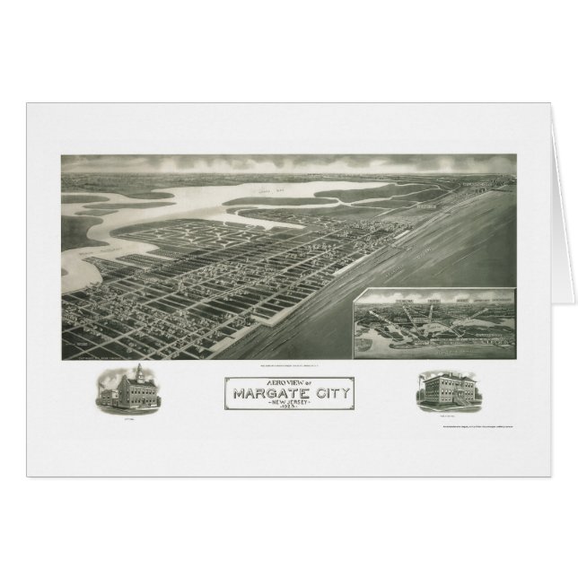 Ciudad de Margate, mapa panorámico de NJ - 1925 (Anverso (Horizontal))