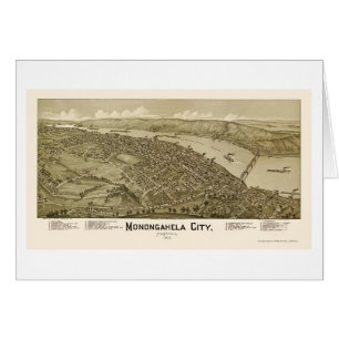 Ciudad de Monogahela, mapa panorámico del PA -