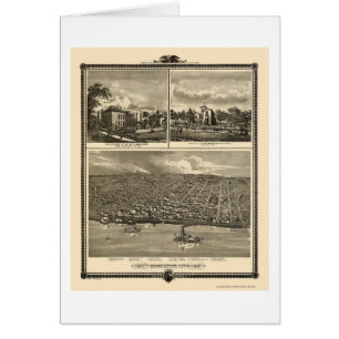 Ciudad de Muscatine, mapa panorámico de IA - 1875