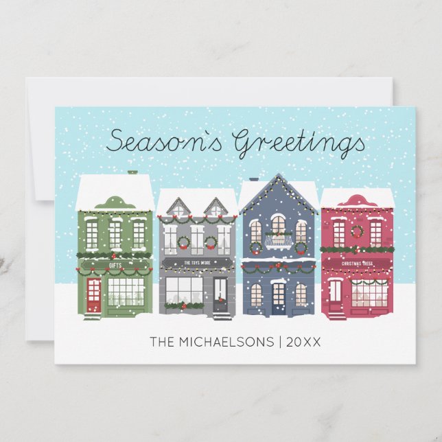 Ciudad de Navidades Felices Fiestas | Tarjeta de v (Anverso)