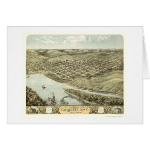 Ciudad de Nebraska, mapa panorámico del NE - 1868